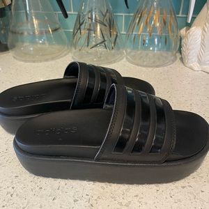 Adidas Adilette Platform Slide Sandal Size 37 Men’s 5 Women’s 6.5 Black